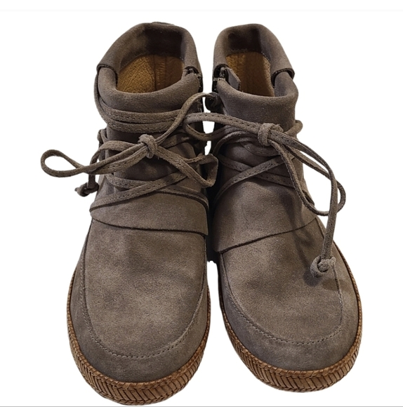 EUC UGG Reid Moc Zippered Bootie Slate Size 5.5 Boho Bohemian Moccasin - Picture 5 of 5